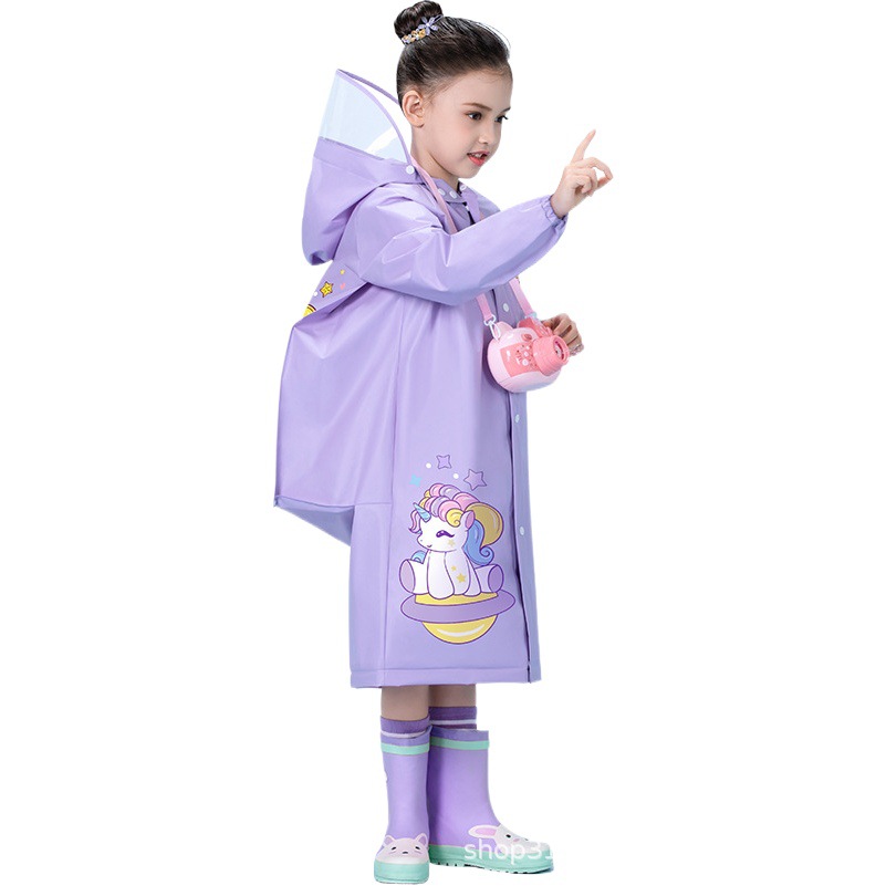Wholesale EVA children's raincoat boys and girls baby primary school students with schoolbag rainproof rainproof poncho