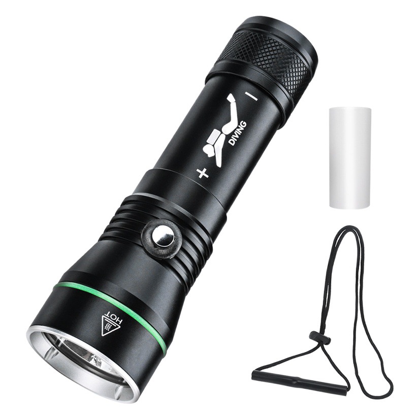 Cross-border new diving flashlight high-power P50 highlight wick underwater photography fill light diving flashlight