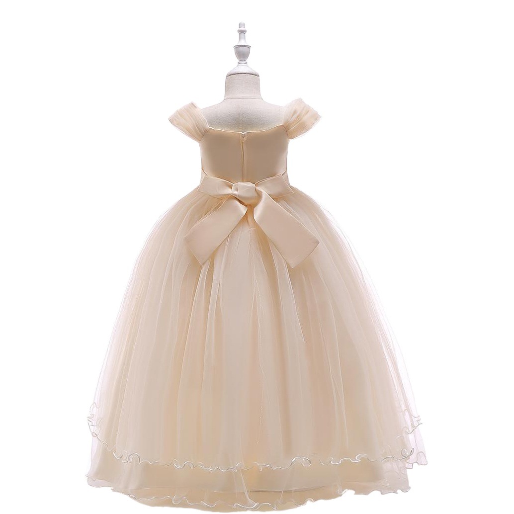 Cross-Border Kidsren's Dress Princess Dress One-Shoulder Girls Performance Clothing Long Tutu Skirtchilren Dress