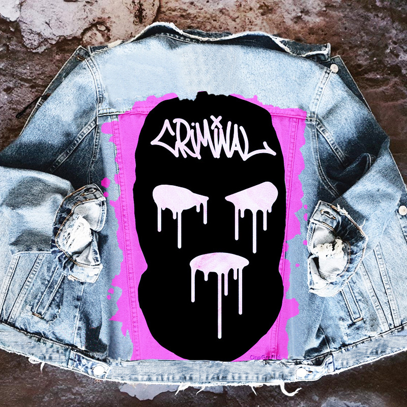 Picture of 2270 * cartoon portrait printing European and American street graffiti denim coat cowgirl coat winter Foreign Trade single product