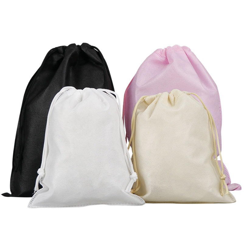 Non-Woven Drawstring Flap Pocket Pants Toy Shoe Drawstring Storage Dustproof Packaging Bag Custom Logo Drawstring Bag Spot Blank