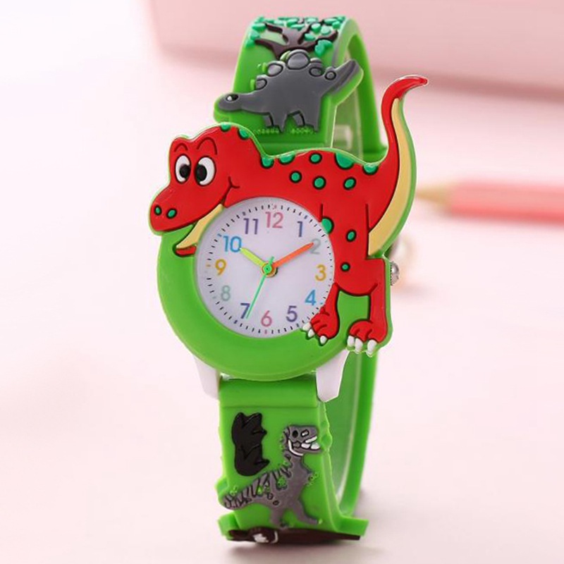 Foreign trade hot selling dinosaur pattern children's watch color silicone band boy watch cute girl quartz watch wholesale