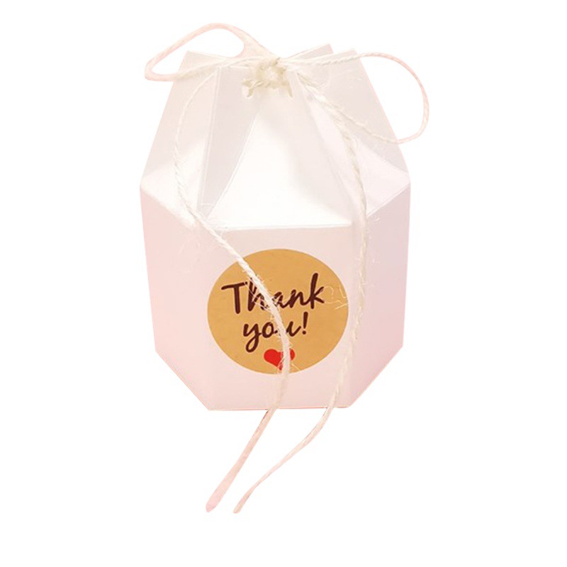 Kraft Paper Hexagonal Box Roof Mongolian Yurt Candy Box Wedding Accompanying Gift Hexagonal Candy Box Mori Series Factory