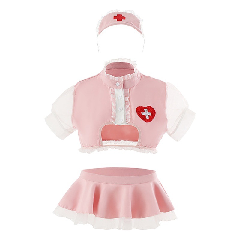Sexy Lingerie Sexy Breastleaking Nurses' Suit Role-playing Hollow-out Hip Uniform Tempting Women from Passion and Pure Desire