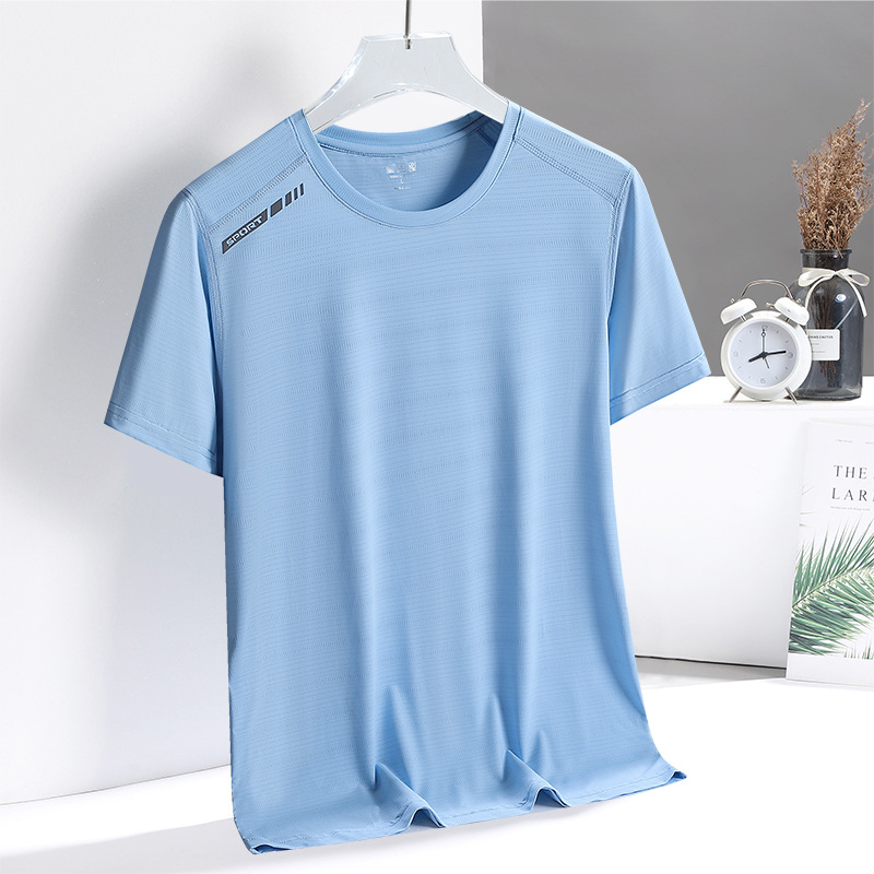 Picture of Summer New Printed Ice Silk T-shirt Men's Sports Leisure Running Fitness Breathable Short-sleeved Men's Outdoor Quick-drying Clothes