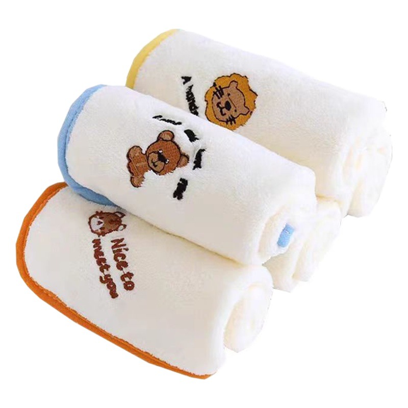 Coral fleece square towel kindergarten small towel cartoon universal saliva towel towel absorbent wrapping handkerchief wholesale