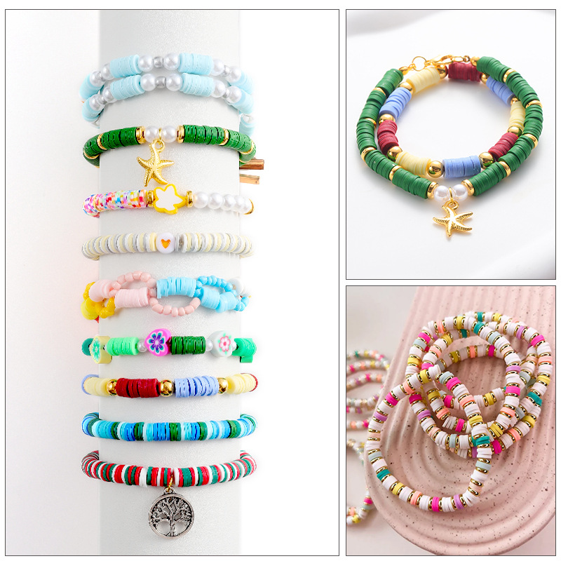 Picture of Cross-border hot sale soft pottery diy jewelry material suit beads children's educational bracelet beaded toy gift box