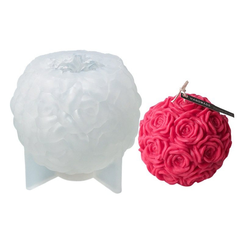 Sanxin New Rose Ball Silicone Creative Homemade Aromatherapy Candle Handmade Soap Mold DIY Ornament Mold