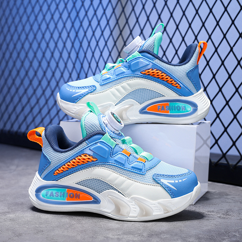 2024 New Boys' sneaker Mesh Breathable Lightweight Deodorant Children's Running Shoes Swivel Buckle Explosions for Middle and Big Children