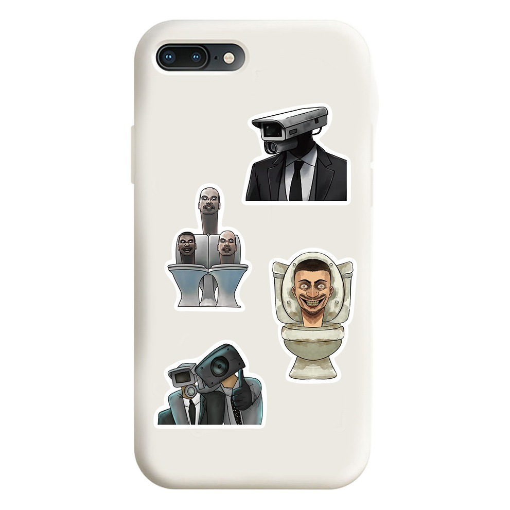 50 toilet and monitor skibidi toilet graffiti decorative stickers mobile phone shell skateboard stickers
