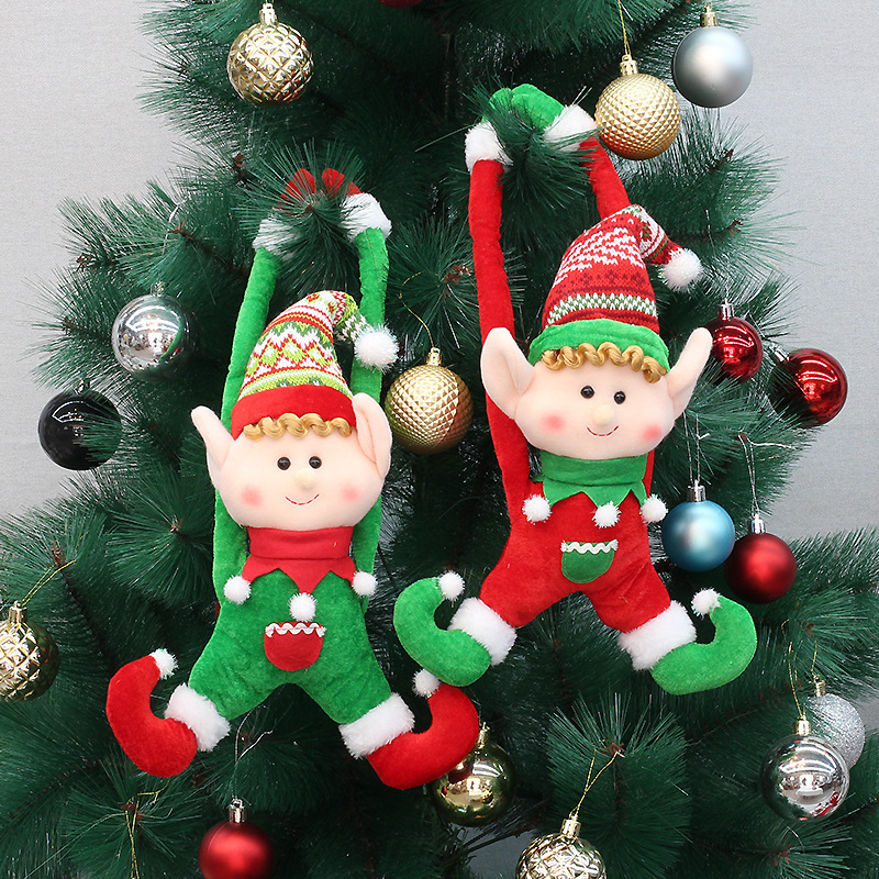 Yiwu Christmas Supplies Cross-border Fabric Pointed Hat Elf Doll Door Hanging Curtain Christmas Tree Pendant Christmas Decoration