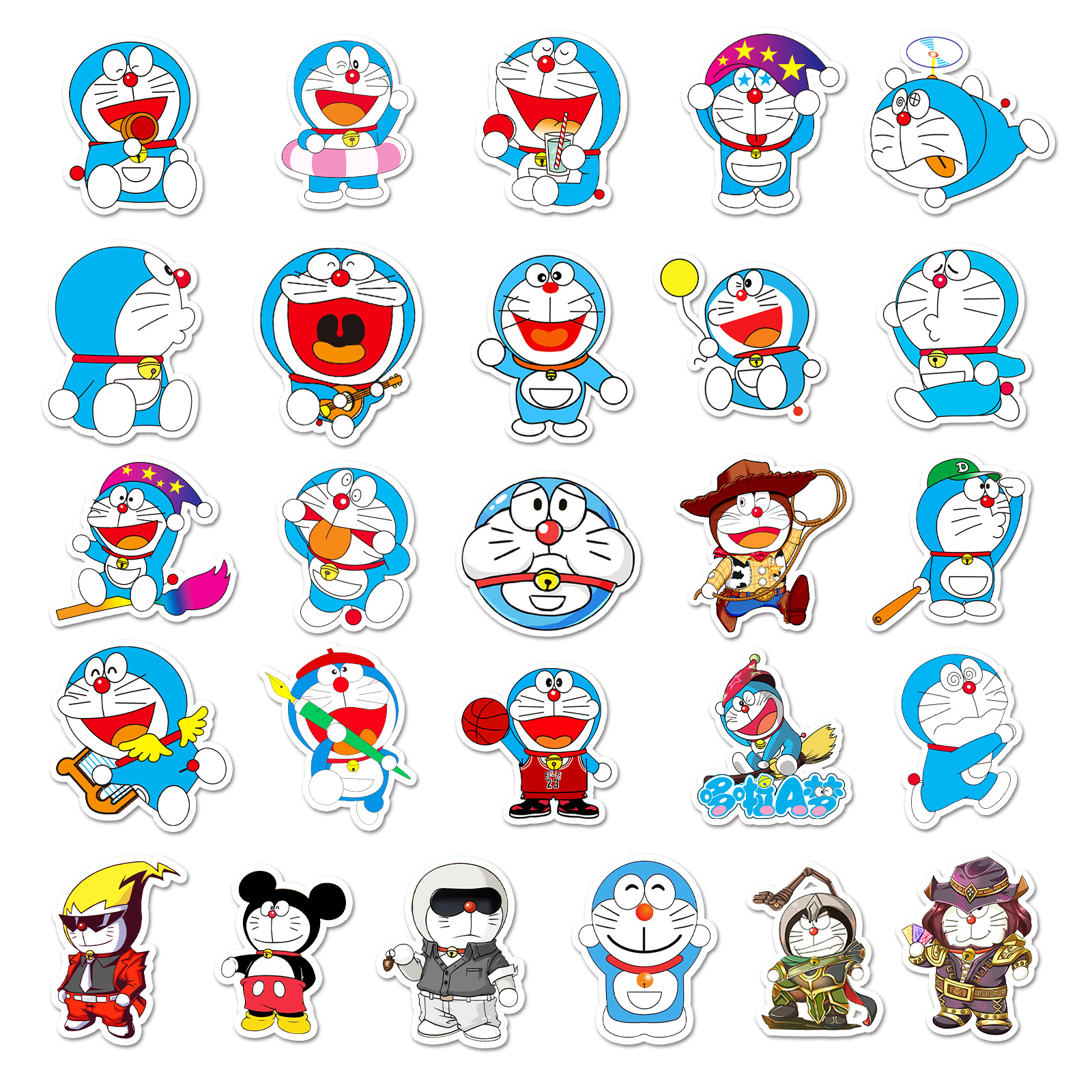 Picture of 52 Cartoon Animation Doraemon Graffiti Personality Luggage Scooter Guitar Car Decoration Waterproof Sticker
