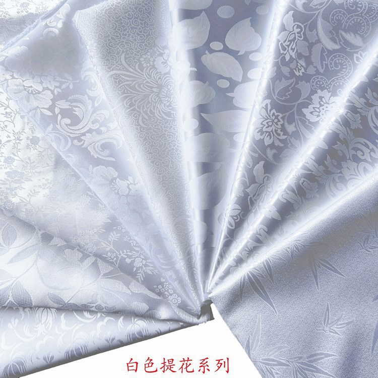 150cm Chinese-style costume costume Hanfu Tang suit stereo jacquard fabric digital printing base fabric white jacquard fabric