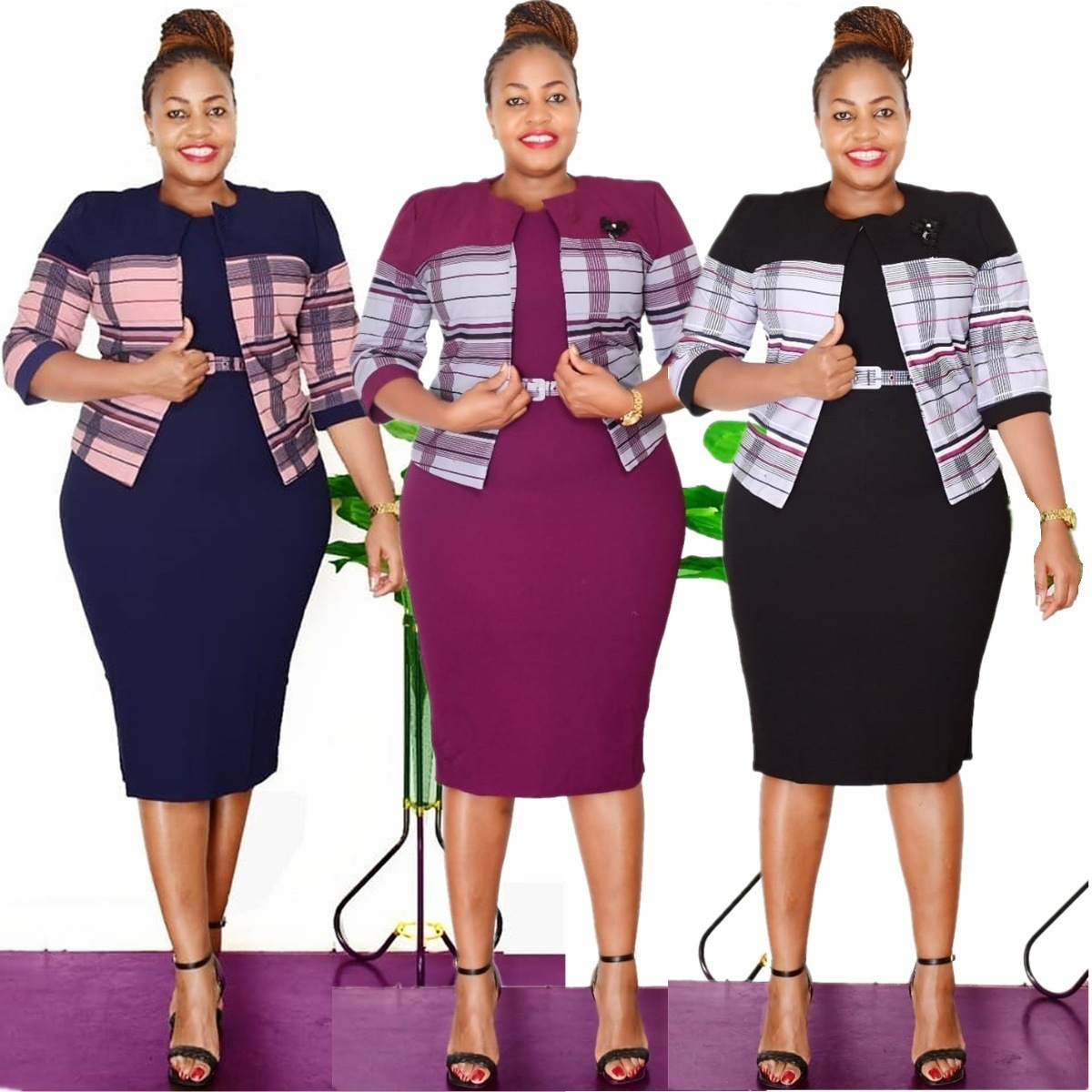 Picture of 2XL 6XL African plus size cross-border foreign trade women's autumn new coat dress two-piece JX514