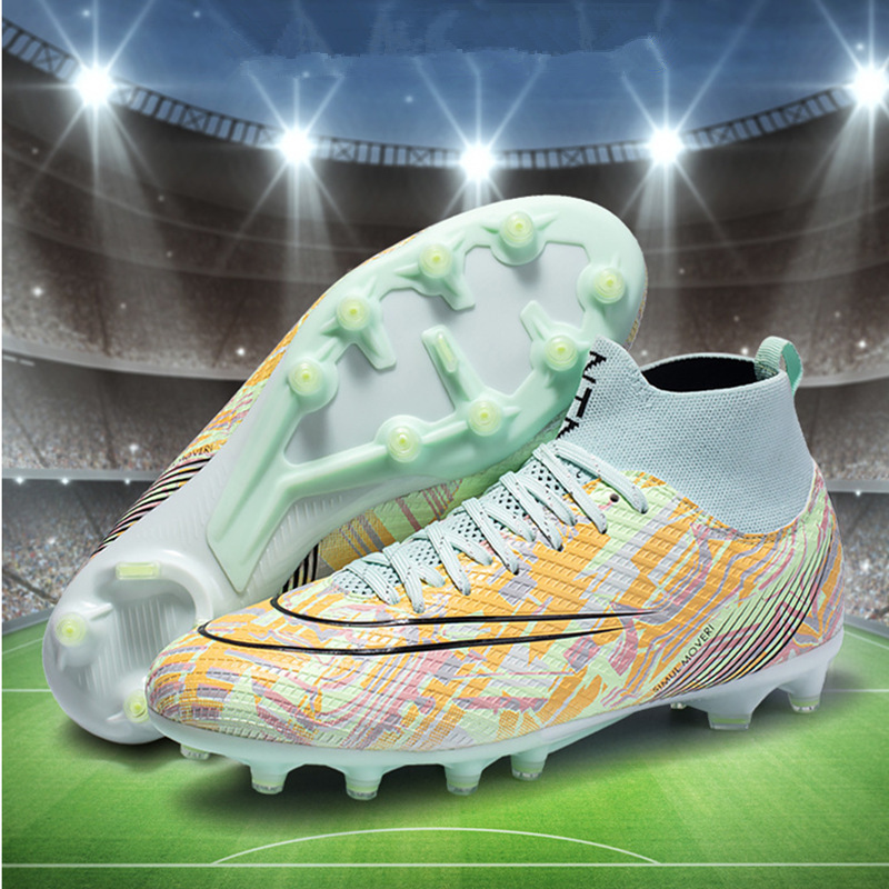 A generation of cross-border foreign trade thorn 13 football shoes students men and women AG nailed into artificial grass training competition high and low help
