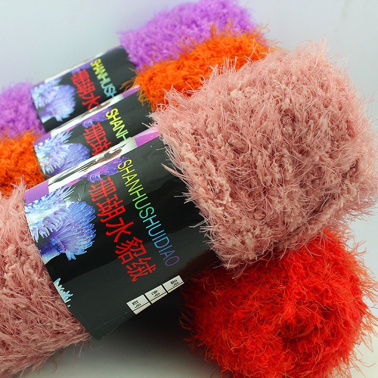 Imitation coral mink wool wholesale phoenix down fur fur fur needle hand-woven baby coarse wool