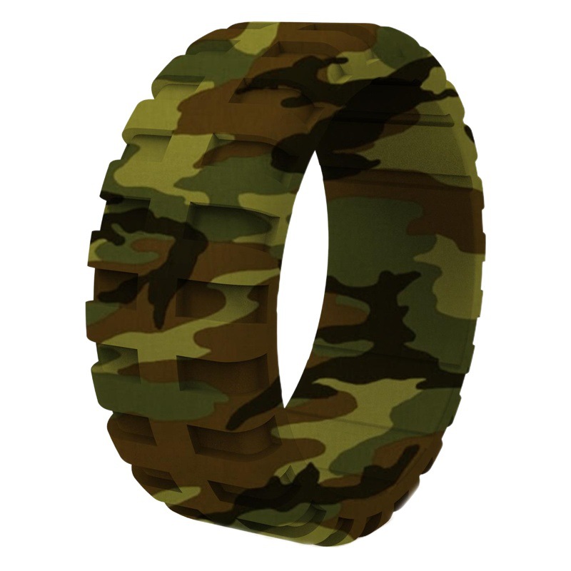 Amazon's New Tire Pattern Silicone Ring Men's Breathable Ring Personalized Trendy Environmentally Friendly Ring in Stock