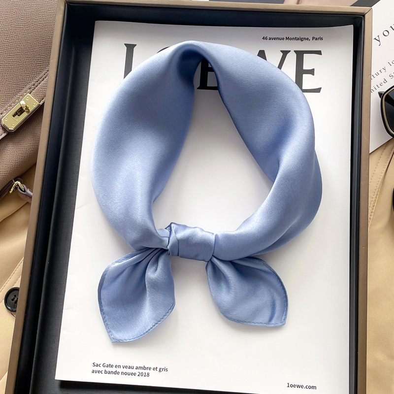 Picture of [Solid color] silk Mulberry silk small square scarf women's versatile spring and autumn scarf with suit wholesale