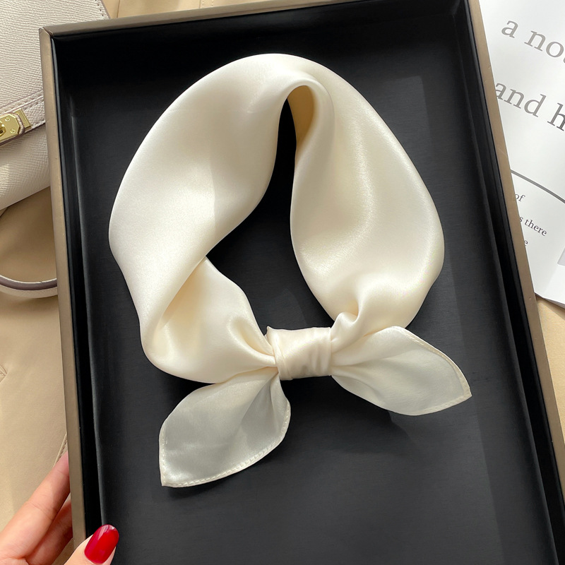 Picture of [Solid color] silk Mulberry silk small square scarf women's versatile spring and autumn scarf with suit wholesale