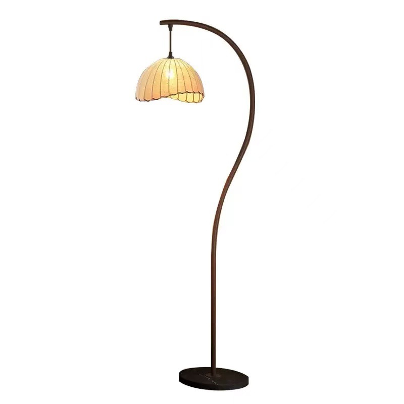 Picture of Antique crescent non-standard floor lamp net popular home hotel fishing lamp new high-class atmosphere bedroom high color value