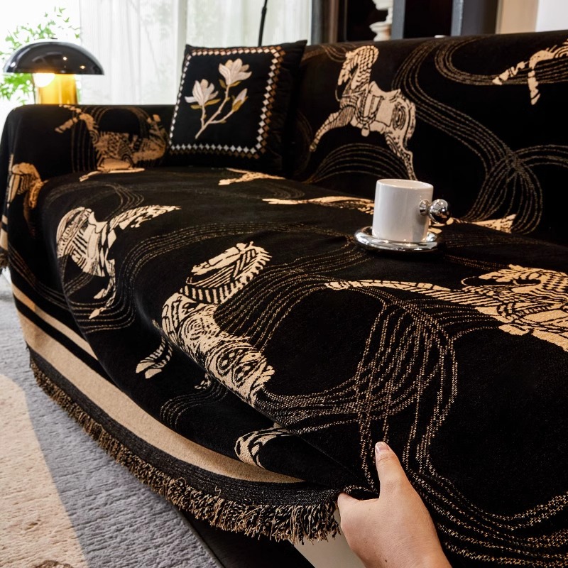 Sofa Cover Cloth for All Seasons, Accessible Luxury and High-End New Anti-Slip Cover Cloth, Anti-Cat Scratch, Non-Stick Hair Full Cover Backrest Towel