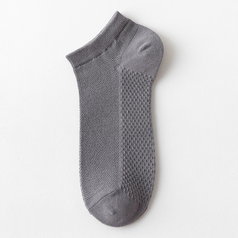 Picture of Socks Men's Summer Thin Pure Color Sweat-Absorbent and Deodorant Socks Pure Cotton Breathable Thin Mesh Business Short Socks for Men