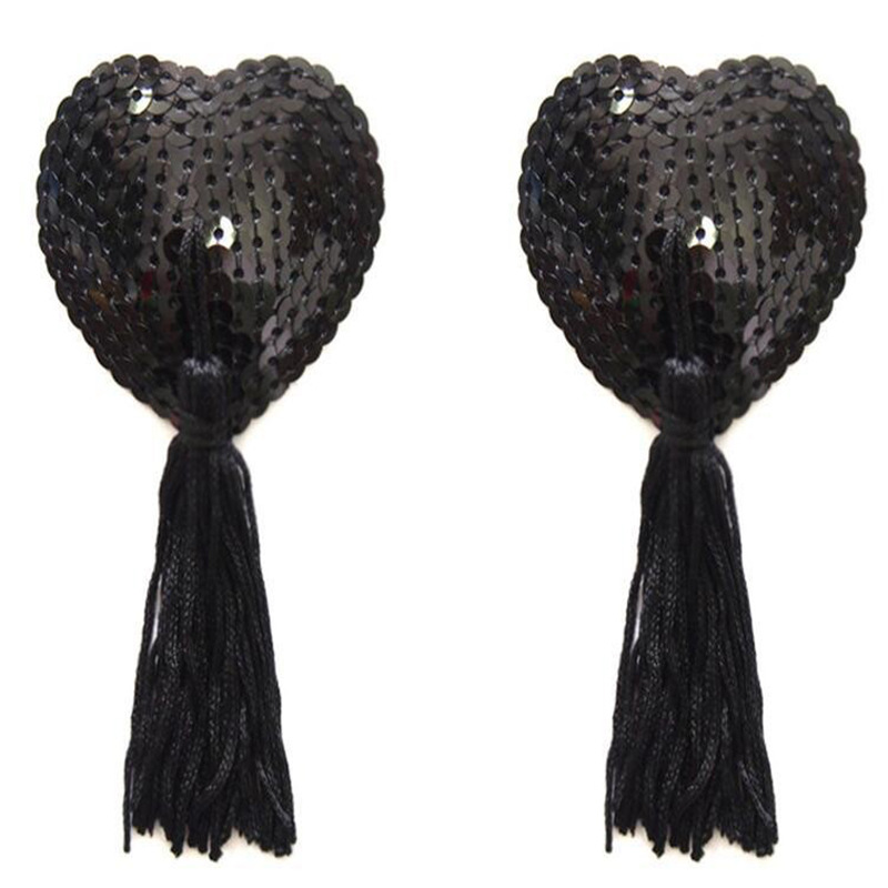 Picture of Sexy tassel heart-shaped sequin breast paste sexy underwear accessories sexy anti-exposure seamless sexy lingerie blood drop