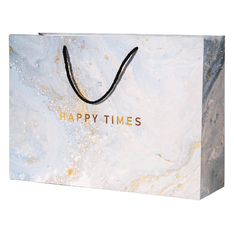 Marble Clothing Store Paper Bag Custom Gift Packaging Bag Shopping Gift Bag Women Clothes Tote Bag in stock