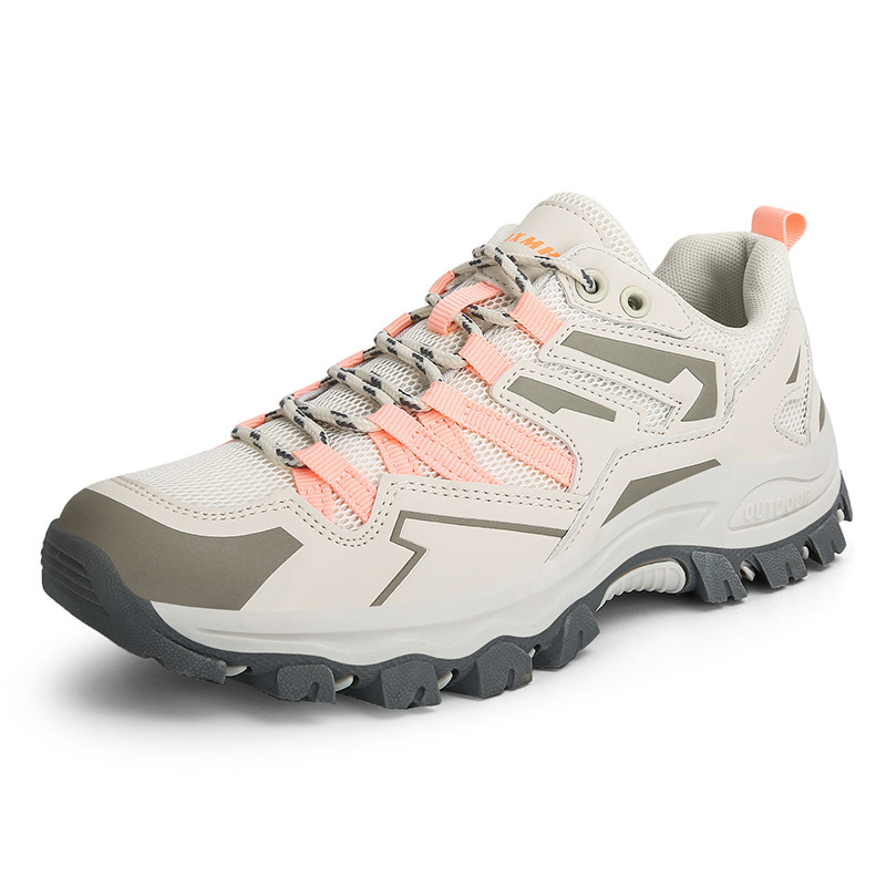 Cross-border plus size couple casual hiking shoes mesh camping off-road hiking shoes women's outdoor sneaker wholesale delivery
