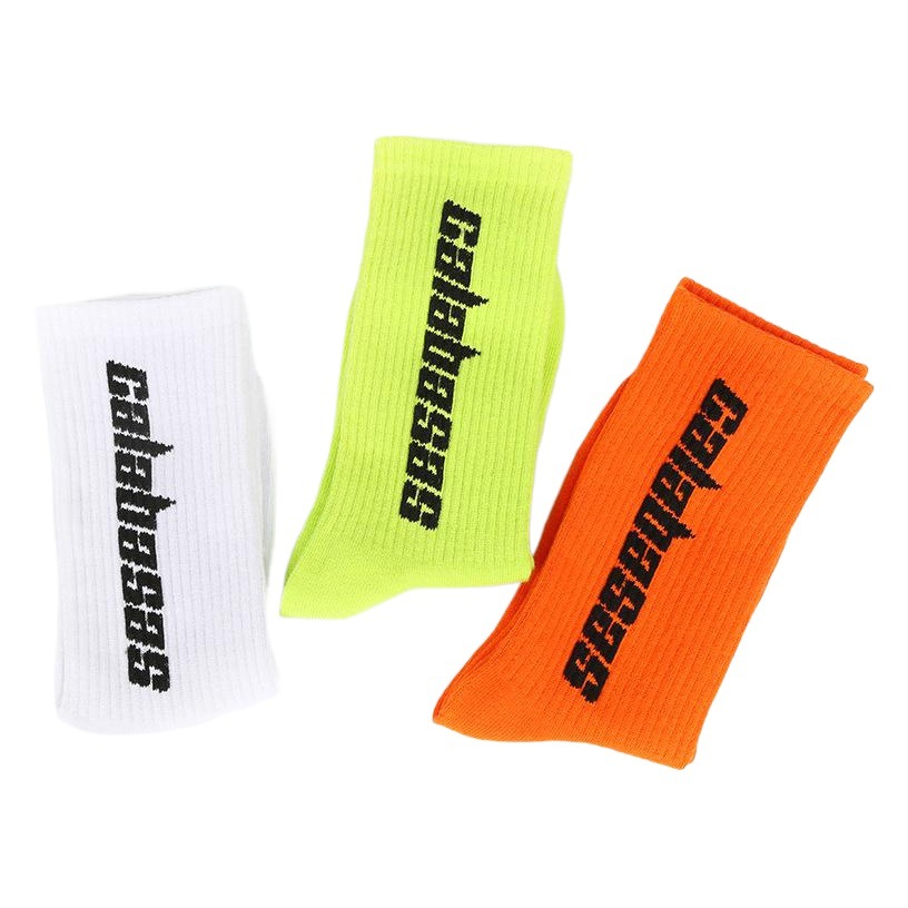 European and American Trendy Brand Socks Gala Letters Kanye Street Skateboarding Sports Casual Cotton Socks Mid-Calf Socks for Men and Women