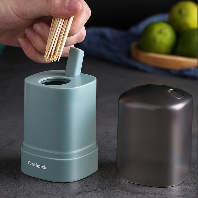Picture of Press type automatic toothpick container creative automatic pop-up restaurant portable toothpick container dustproof storage toothpick box