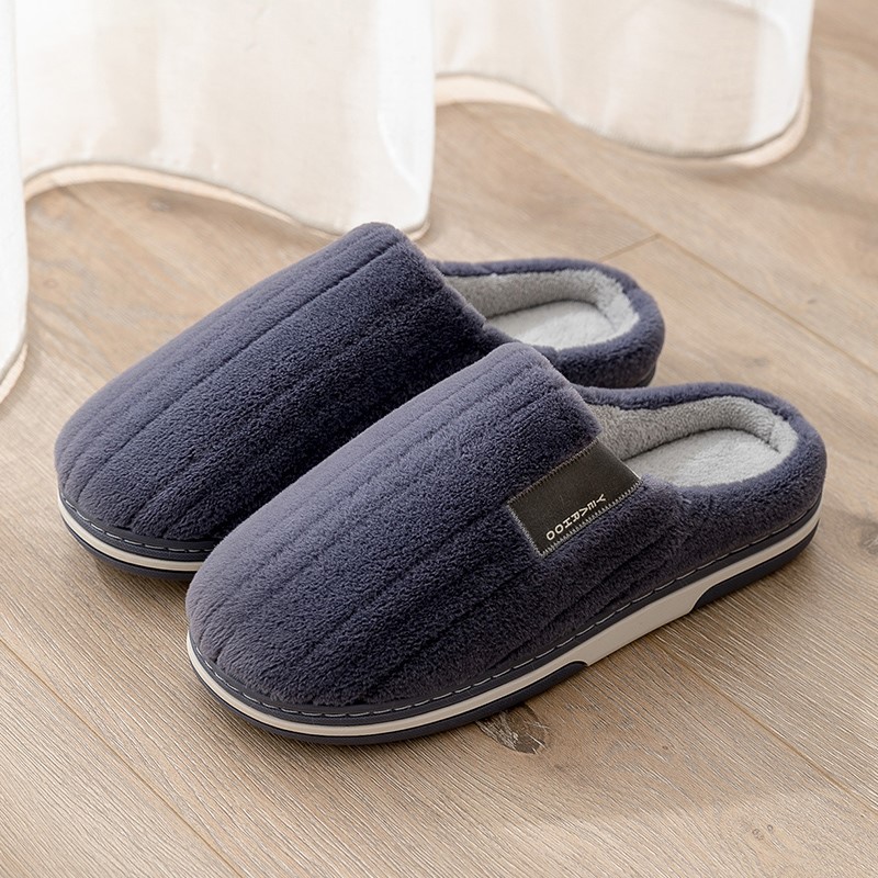 Picture of Home Cotton Slippers for Men, Autumn and Winter Thick-Soled Non-Slip Indoor Warm Plush Slippers for Women, Comfortable at Home