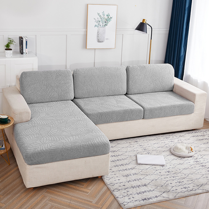Cross-Border Elastic Combination Anti-Slip Sofa Cover Large Leaf Series Jacquard Anti-Cat Scratch Bean Bag Cushion Cover