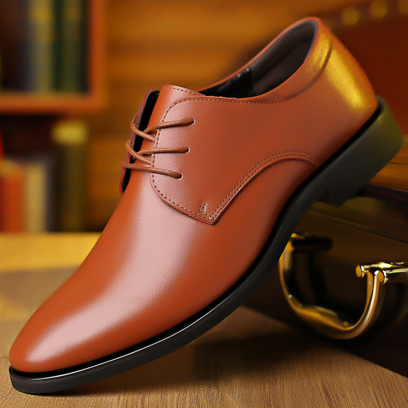Picture of A generation of spring and autumn plus size shoes men's youth formal business casual shoes increased wedding shoes work shoes soft sole