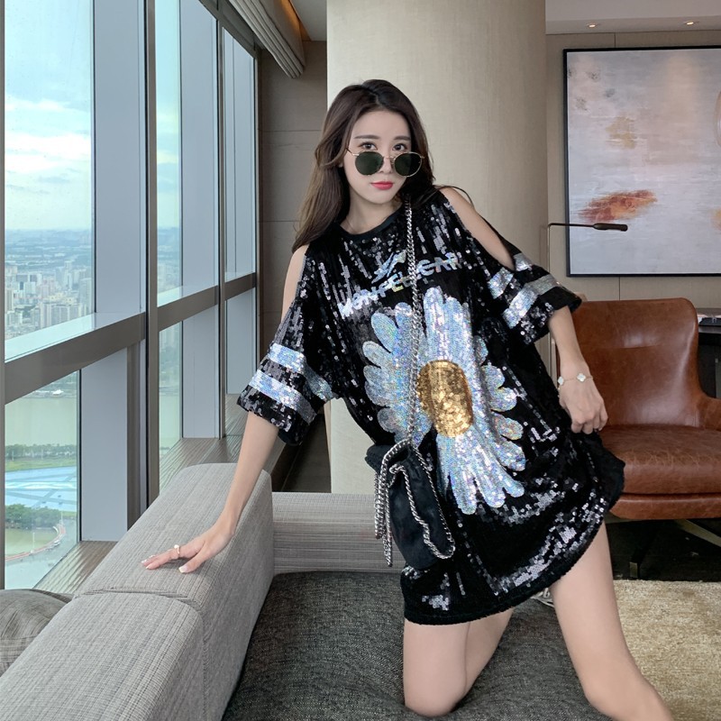 Short-sleeved T-shirt New Style Daisy Hepburn Style plus size Loose French Niche Platycodon Grandiflorum Age-reducing Mori Top for Summer