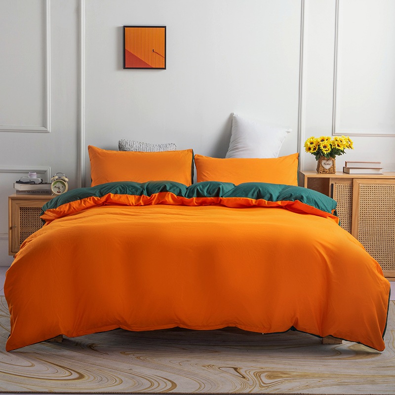 Picture of Amazon plain quilt cover pillowcase three-piece set manufacturers foreign trade in stock cross-border bedding a generation of hair