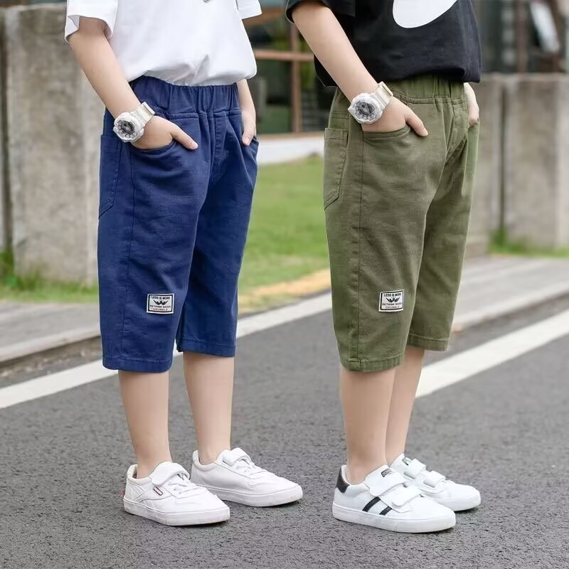 Boys' Shorts for Outdoor Wear, Thin Style, 2025 Summer New Casual Pants, Mid-Length Children's Summer Shorts, Children's Cropped Pants