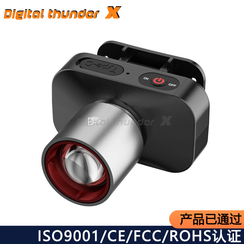 Cross-Border Outdoor Multi-Functional Zoom Headlight, Strong Light, High Lumen Head-Mounted Lamp, Night Fishing Lamp, Waterproof Lighting Work Lamp