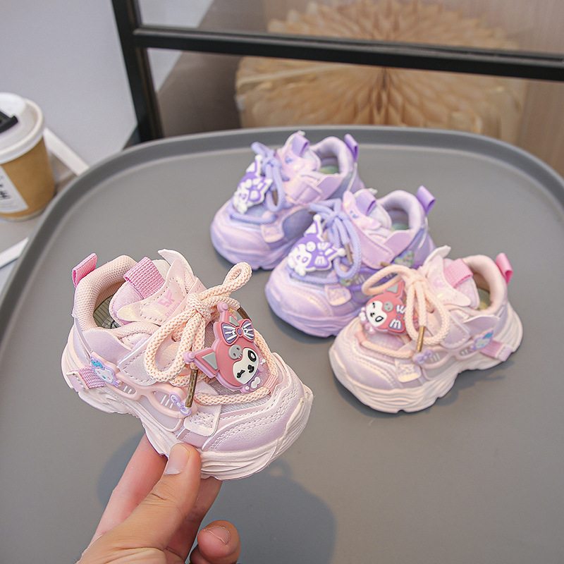 2025 Spring and Autumn New Single Toddler Beginner Baby Shoes 1-2 Years Old Baby Shoes Soft Sole Anti-Slip Sports Shoes