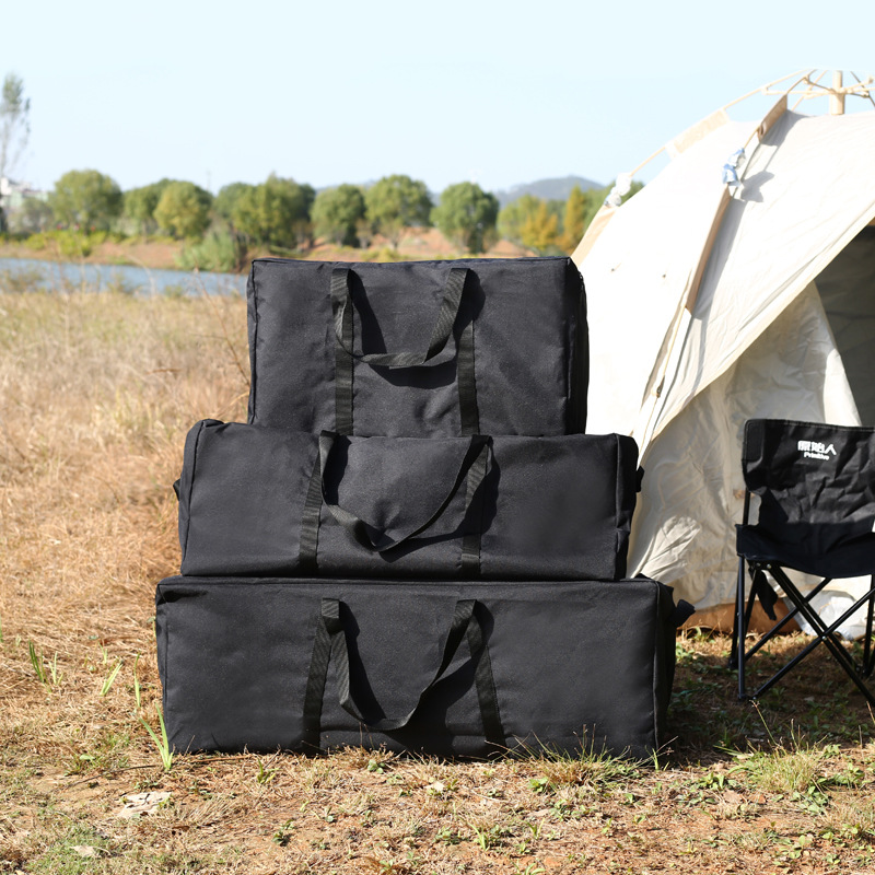 Thickened waterproof black storage bag outdoor travel sleeping bag tent table and chair camping equipment storage bag backpack carrying bag