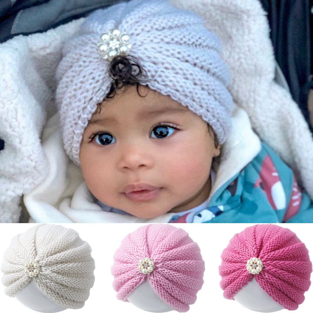 European and American Style Baby Knit Hats, Warm Autumn and Winter Hats for Babies, Children's Hats, Turban Hats, European and American Style