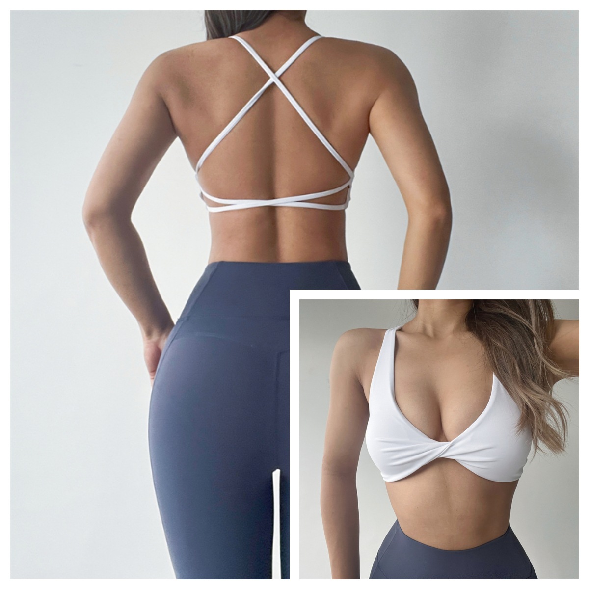 Pilates Beauty Back Sexy Yoga Breathable Vest Bra Outer Wear Fitness Training Low-cut European and American Underwear 987