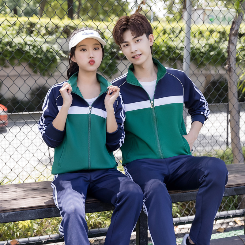 Picture of Middle school school uniform class uniform spring and autumn stand collar college style sports suit high and junior high school sports meeting group clothing wholesale
