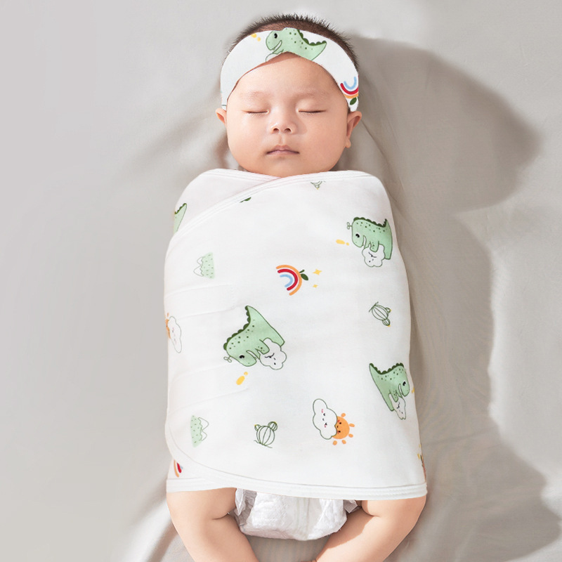 Picture of Baby Anti-Scare Sleeping Bag Spring Autumn and Winter Pure Cotton Newborn Baby Swaddling Towel Wrapping Towel Anti-Scare Sleeping Bag Artifact