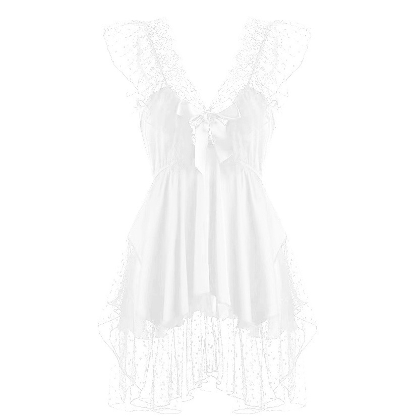 Meishilan Cute Nightgown Pure Desire Palace Style Lace Sling Princess Style Female Summer Sweet Mesh Pajamas 273