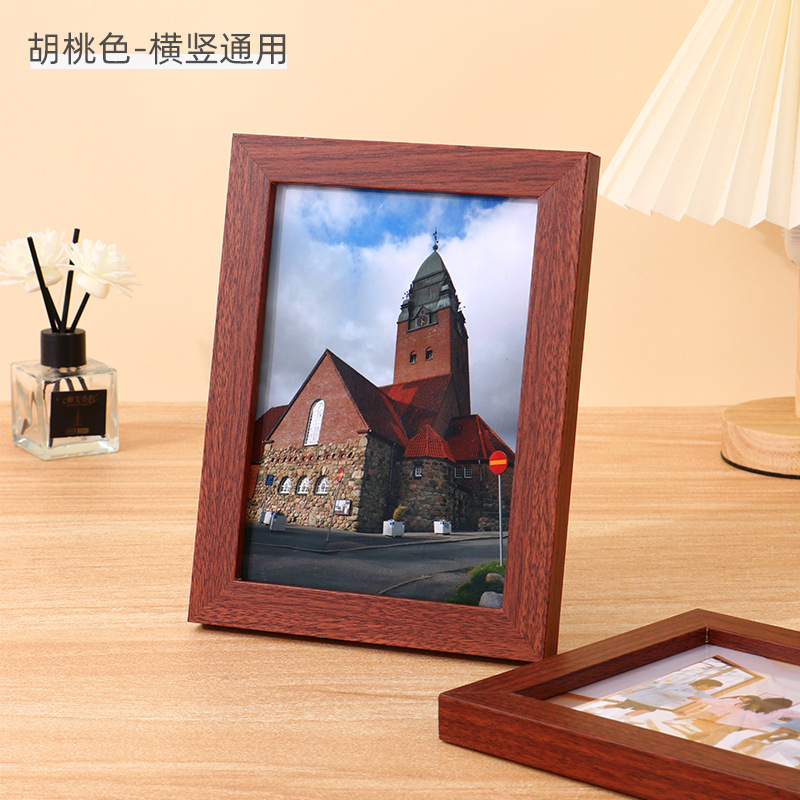 Picture of Simple wooden photo frame table 6 inch 7 inch 8 inch 10 inch puzzle photo album frame wholesale A4 children's picture frame wall
