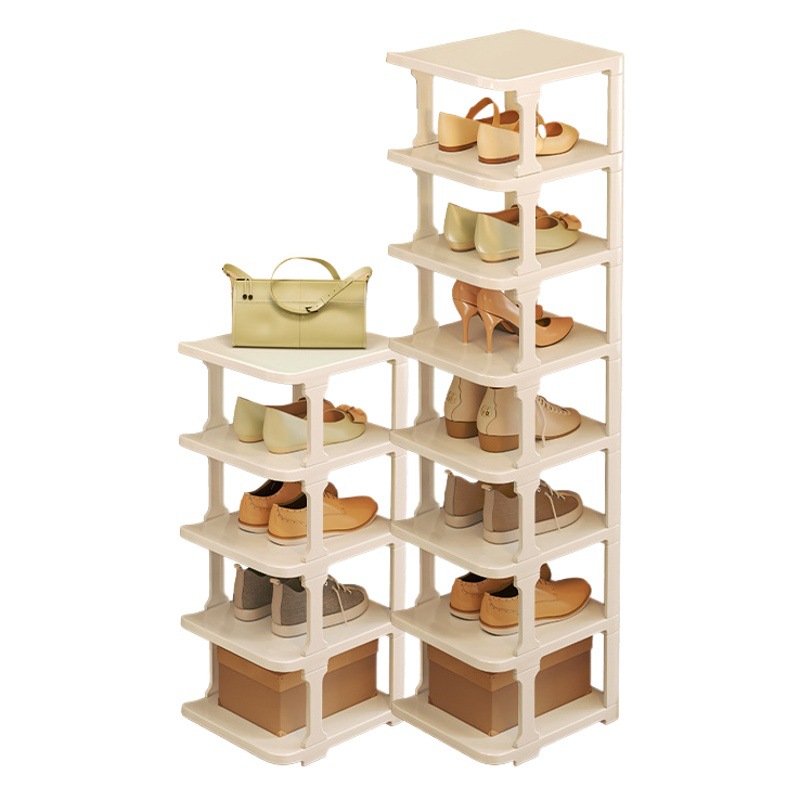 Picture of Simple Dust-proof Small Shoe Rack at Dormitory Door Household Multi-layer Space-saving Installation-free Storage Shoe Cabinet