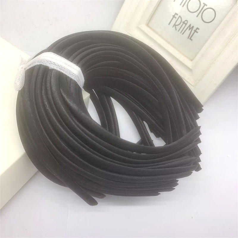 Picture of 10mm Candy-Colored Cloth-Wrapped Thickeneded Headband DIY Hairband Material Hair Accessories 1cm Satin Set Cloth Headband