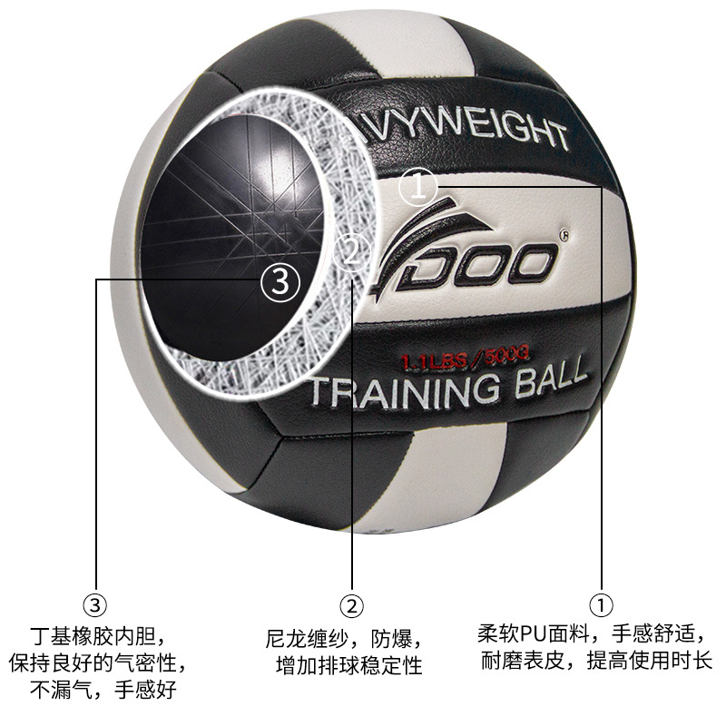 Picture of LYDOO aggravated volleyball No.5 volleyball in stock wholesale 500g player training aggravated volleyball pu machine sewing volleyball