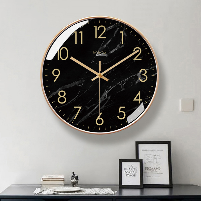 Ipura 6278 Wall Clock Living Room Clock Simple Ripstone Texture Nordic Fashion Home Clock Wall Watch Quartz Clock